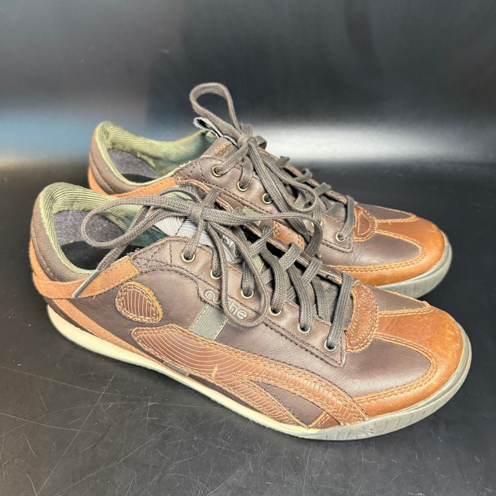 Cushe‎ Vinyl 45 Leather Sneakers Mens 7 Dark Brown UM00036 Casual Shoes